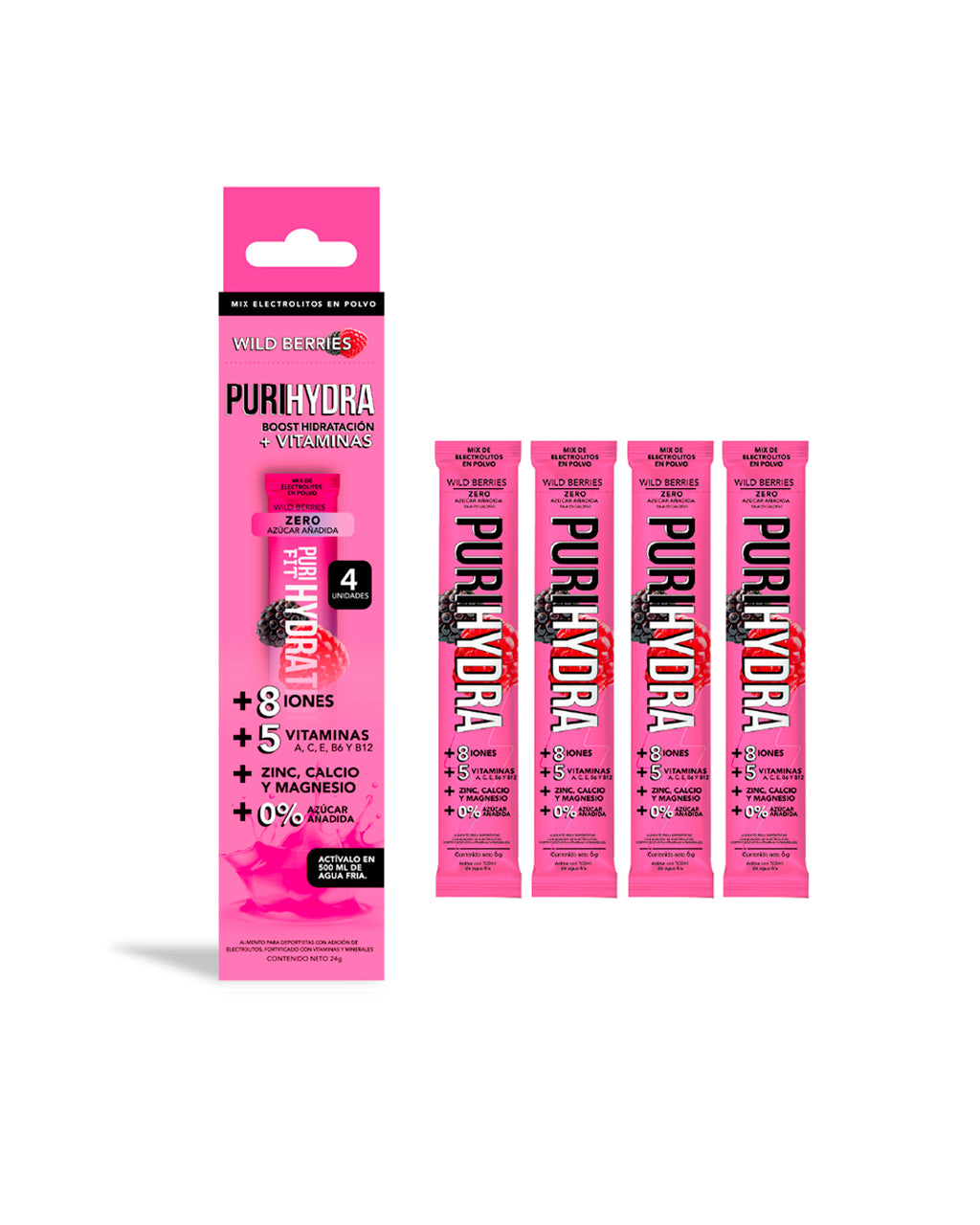 Isotónica Wild Berries x4 sachets | Hidratación Sin Azúcar