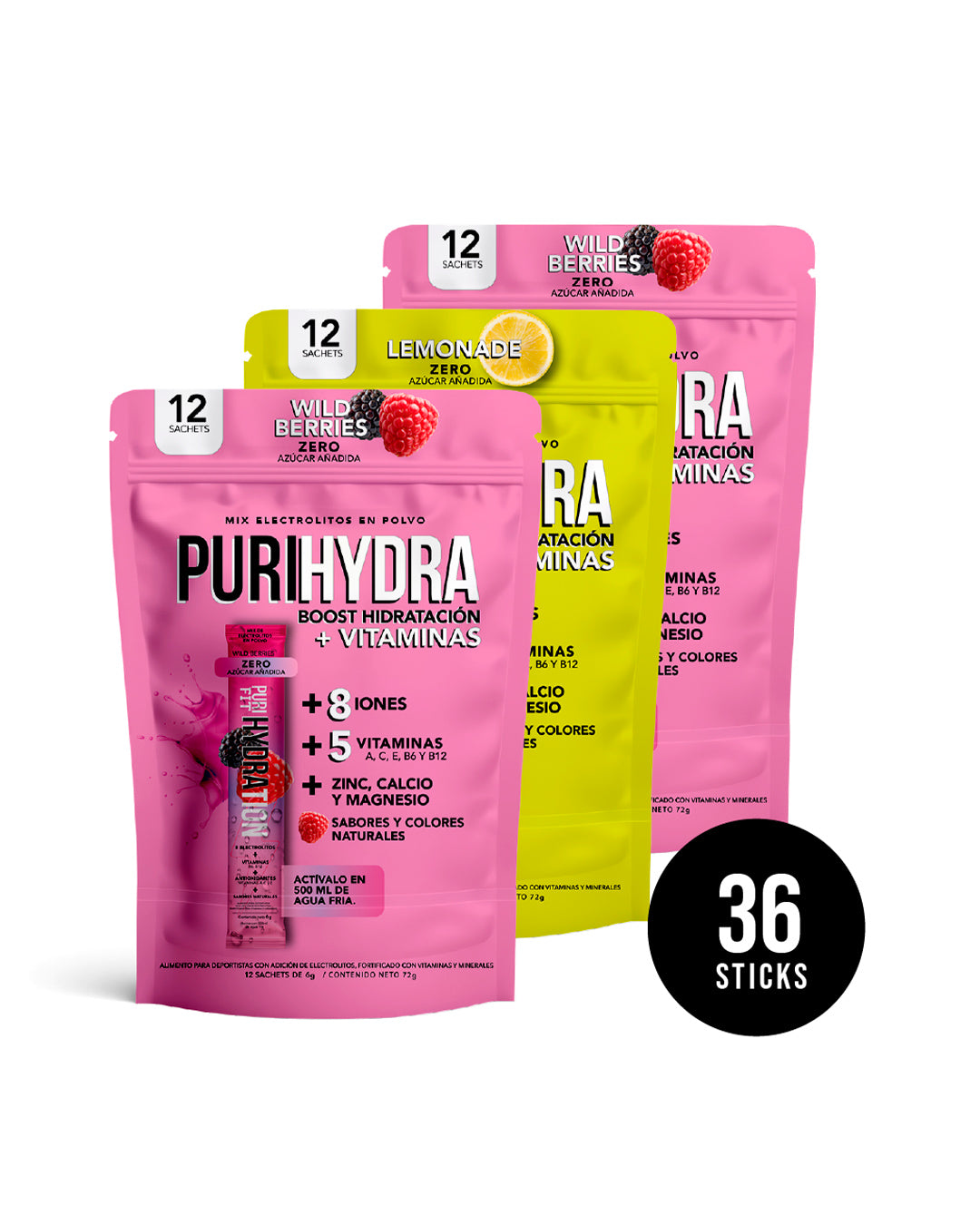 Isotónica Hydratante en Polvo sabor Wild Berries PuriHydra