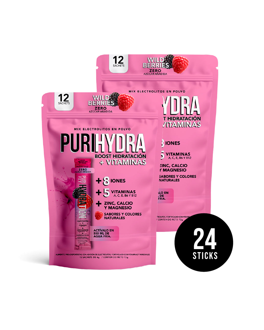 Isotónica Hydratante en Polvo sabor Wild Berries PuriHydra