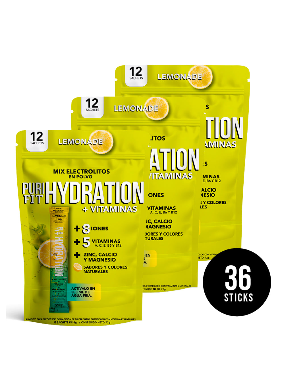 Isotónica Hydratante en Polvo sabor Lemonade PuriHydra